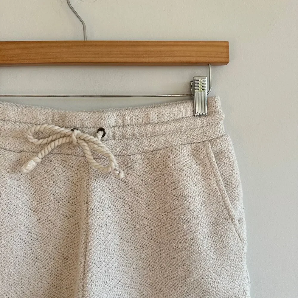 Faherty Cotton Textured Drawcord Waist Sweat Shorts Cream XS - Picture 5 of 9